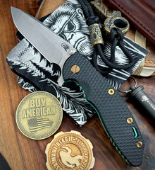 Emerald Green Hinderer XM-18 3.5 Spanto Black G10 Customized Stonewashed Ti Stonewashed Magnacut Blade Bronze Out HW