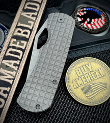 McNees Knives Little Dixon Atomic Stonewashed Frag Ti with 3.25" Stonewashed Magnacut Blade and Stonewashed Ti Hardware