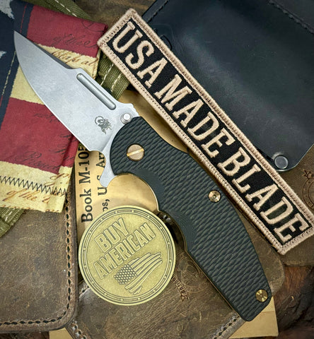 Topo Bronze Hinderer Jurassic Clip Point Black G10 Customized Bronze Ti Magnacut Stonewashed Blade Bronzed Out Hardware with Sasquatch Clip - USA MB