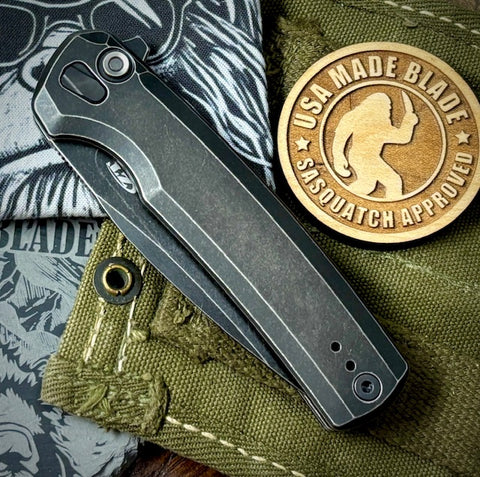 ZT0044BW Full Ti Blackwash Button Lock Flipper S45VN from Zero Tolerance Knives