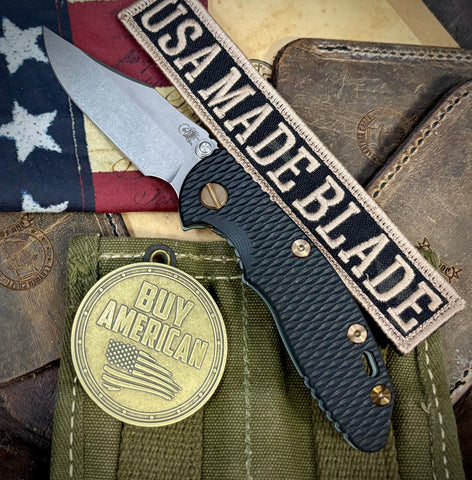 Ammo Can Green Hinderer XM-18 3.0" Bowie Non-Flipper Black G10 Anodized Working Finish Ti with Stonewashed 20CV Blade and Bronzed Out Hardware - USA MB
