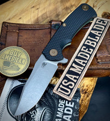 Ammo Can Green Project X Black G10 Anodized Working Finish Ti with Working Finish S45VN Clip Point Blade and Bronzed Out HW