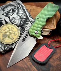 A2D Mark 1 Flipper Medium Stonewashed Hiatsu Grind Magnacut Blade Contoured Divot Milled Shipwrecked Ti on Bearing