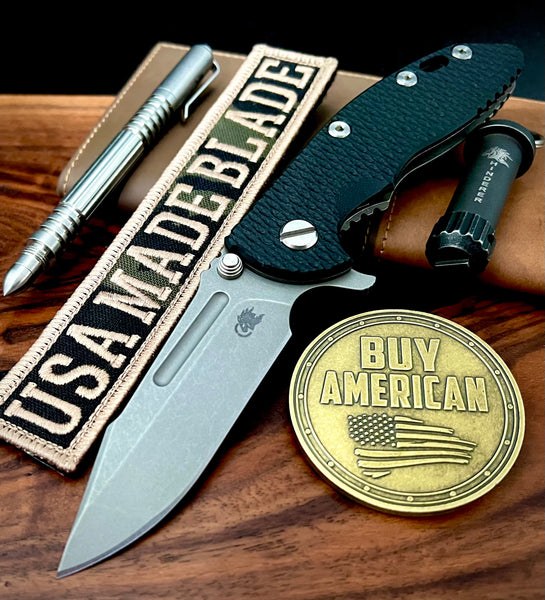 Hinderer XM-18 3.25 Fullered Harpoon Spanto Black G10 Working Finish Ti and Working Finish Magnacut Blade