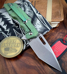 A2D Mark 1 Flipper Medium Stonewashed Hiatsu Grind Magnacut Blade Contoured Divot Milled Shipwrecked Ti on Bearing