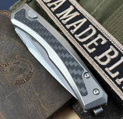 ZT0556 Auto with Magnacut Blade and Titanium with Carbon Fiber Inlays