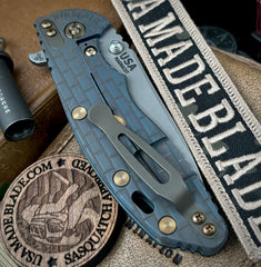 Brick Patterned Hinderer XM-18 3.5" Skinny Slicer Hollow Ground High Res Green Ti Black G10 Magnacut Working Finish Blade Bronzed Out HW - USA MB