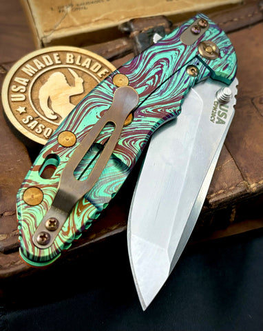Toxic Anomascus Hinderer XM-18 3.5 Spanto Anodized Ti Orange G10 Stonewashed 20CV Blade Bronzed Out HW