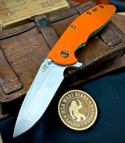 Toxic Anomascus Hinderer XM-18 3.5 Spanto Anodized Ti Orange G10 Stonewashed 20CV Blade Bronzed Out HW