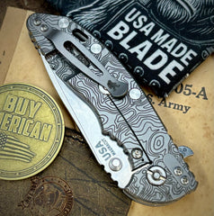 Topo Bead Blast Hinderer XM-18 3.5 Spanto Bead Blast Ti Black G10 Stonewashed Magnacut Blade with Sasquatch Clip