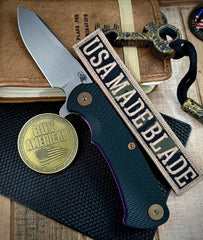 High Res Purple Project X Sheepsfoot Black G10 Customized Stonewashed Ti with Stonewashed Magnacut Blade and Bronzed Out HW