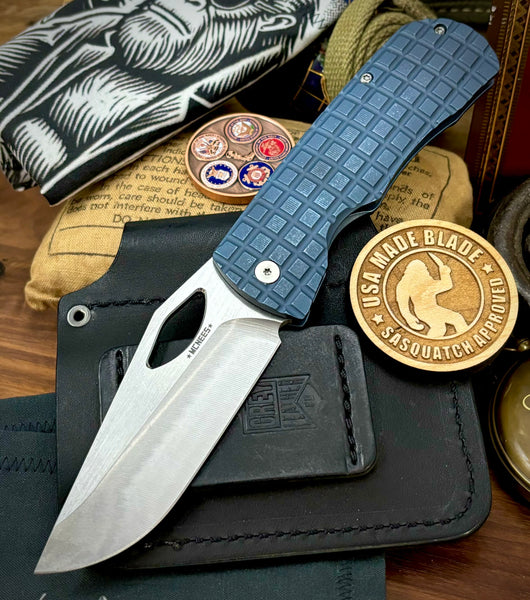 McNees Knives Dixon Full Ti Atomic Blue Frag Ti with 3.75