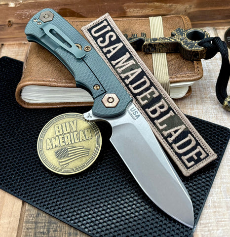 Ammo Can Green Project X Sheepsfoot Black G10 Customized Working Finish Ti with Stonewashed Magnacut Blade and Bronzed Out HW
