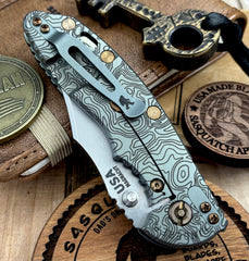 Topo Bead Blast Green Hinderer XM-18 3.5 Non-Flipper Bowie Bead Blast Green Ti Black G10 Stonewashed Magnacut Blade with Bronzed Out HW