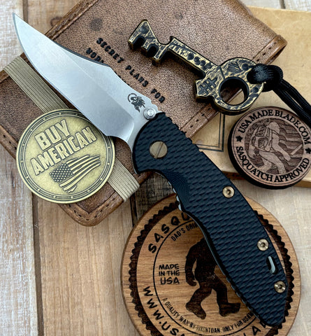 Topo Bead Blast Green Hinderer XM-18 3.5 Non-Flipper Bowie Bead Blast Green Ti Black G10 Stonewashed Magnacut Blade with Bronzed Out HW