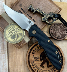 Topo Bead Blast Green Hinderer XM-18 3.5 Non-Flipper Bowie Bead Blast Green Ti Black G10 Stonewashed Magnacut Blade with Bronzed Out HW