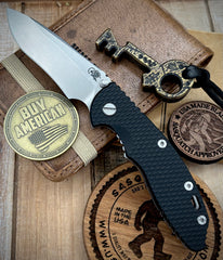 Topo  Hinderer XM-18 3.5" Recurve Non-flipper Black G10 Custom Stonewashed Ti Stonewashed Finish Magnacut Blade and Squatched Clip