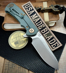 Ammo Can Green Project X Sheepsfoot Translucent Green G10 Customized Working Finish Ti with Stonewashed Magnacut Blade and Bronzed Out HW