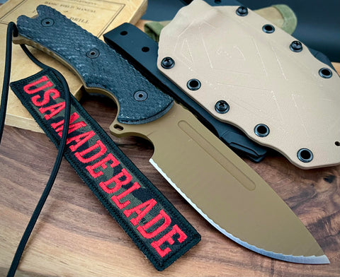 Freeman 5" 451 Fixed Blade with Magnacut Steel FDE Blade with Black G10