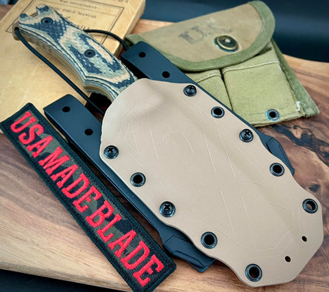 Freeman 5" 451 Fixed Blade with Magnacut Steel FDE Blade with Camo G10 - USA MB