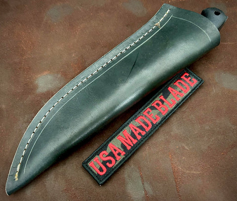TM Hunt Tradewater Black Rifle Pattern Micarta Leather Sheath and O1 Tool Steel