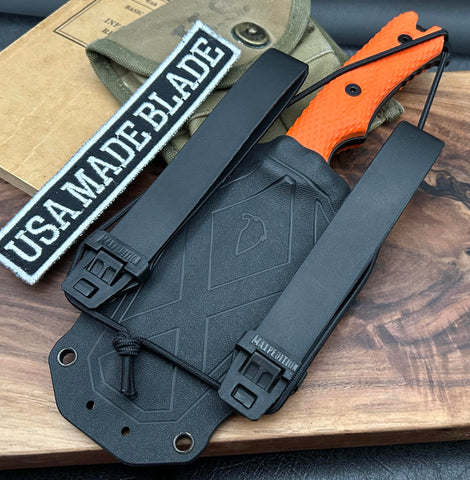 Freeman 5" 451 Fixed Blade with Magnacut Steel Black Blade with Orange G10 - USA MB