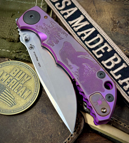 High Res Purple Spartan Blades Harsey Folder Special Edition Version 2 MAGNACUT Blade #66 - USA MB