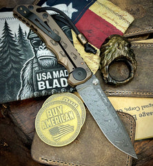 ItisntDan Deep Bronze Squatch Ring and Spartan Blades Harsey Folder V2 Special Edition Deep Bronze  Squatch with Chad Nichols Dama #67