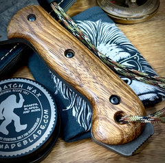 T.M. Hunt Full Custom M18 #691 with Silver Maple Handle with Black Custom Leather Sheath and Forced Patina O1