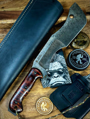T.M. Hunt Full Custom M18 #699 with Curly Maple Handle with Black Custom Leather Sheath and Forced Patina O1