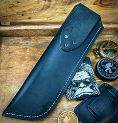 T.M. Hunt Full Custom M18 #699 with Curly Maple Handle with Black Custom Leather Sheath and Forced Patina O1