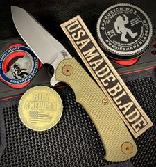 Topo Bronze Project X Sheepsfoot OD Green G10 Customized Bronze Stonewashed Ti with Stonewashed Magnacut Blade Bronzed Out HW and Sasquatched Clip