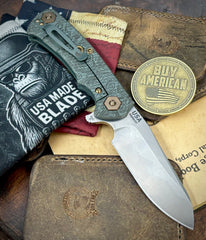 Topo Ammo Can Green Project X Sheepsfoot Translucent Green G10 Customized Working Finish Ti with Stonewashed Magnacut Blade Bronzed Out HW and Sasquatched Clip