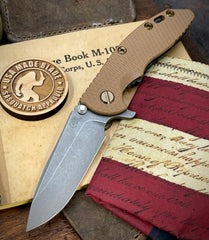 Topo Ammo Can Green Hinderer XM-18 3.25 Spearpoint Coyote G10 Working Finish Topo Ti Working Finish Blade S45VN Blade and Sasquatch Clip - USA MB