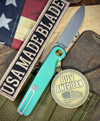 Green/Bronze Anodized Tactile Knives Rockwall Thumbstud Ti Liner Lock in Magnacut with Bronze HW - USA MB