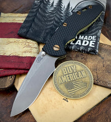Battle Green Hinderer XM-18 3.5" Recurve Non-flipper Black G10 Customized Working Finish Ti Working Finish Magnacut Blade and Bronzed Out HW