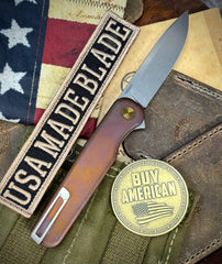 Antique Bronze/Purple Anodized Rockwall Flipper with Stonewashed Magnacut Blade Countoured Ti Handles with Ti Hardware from Tactile Knife Co. - USA MB