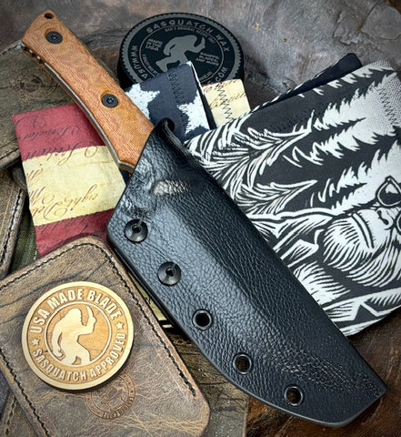 No7 Knife Company Hostile with Rock Pattern Natural Micarta and Dark Stonewashed Nitro-V Steel
