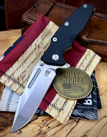 Hinderer Eklipse 3.5" Skinny Fullered Harpoon Spanto Black G10 Bronze Ti Stonewashed Magnacut Blade