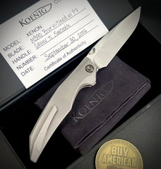 Koenig Xenon with M390 Burnished Blade with Polished Flats Smooth Ti Handles and DLC Ti Hardware XE1111111881