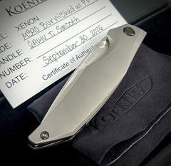 Koenig Xenon with M390 Burnished Blade with Polished Flats Smooth Ti Handles and DLC Ti Hardware XE1111111881