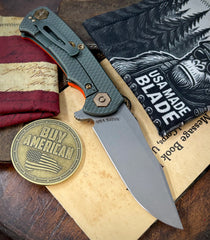 Ammo Can Green Project X Clip Point Blade Orange G10 Anodized Working Finish Ti with Working Finish S45VN Clip Point Blade and Bronzed Out HW