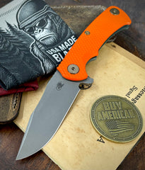 Ammo Can Green Project X Clip Point Blade Orange G10 Anodized Working Finish Ti with Working Finish S45VN Clip Point Blade and Bronzed Out HW