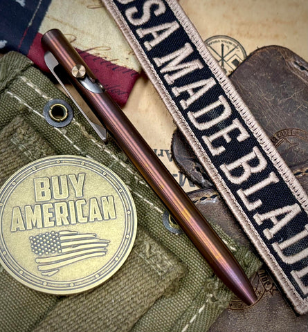 Antique Bronze Tactile Turn Slim Titanium Bolt Action Pen Short 5.1" - USA MB