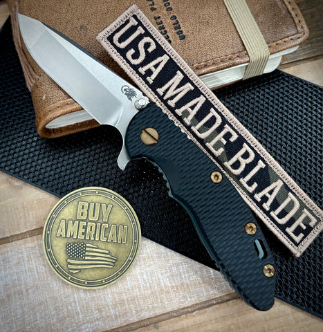 Topo Ammo Can Green Hinderer XM-18 3.25 Spanto Black G10 Working Finish Topo Ti Magnacut Stonewashed Blade and Sasquatch Clip - USA MB