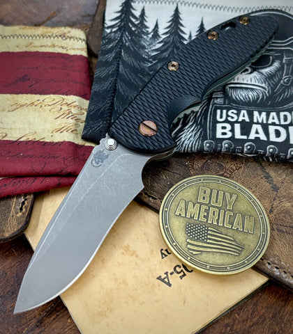Topo Ammo Can Green Hinderer XM-18 3.5" Recurve Non-flipper Black G10 Working Finish Ti Working Finish Magnacut Blade Bronzed Out HW and Squatched Clip