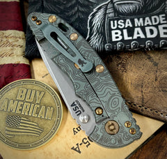 Topo Ammo Can Green Hinderer XM-18 3.5" Recurve Non-flipper Blue/Black G10 Working Finish Ti Working Finish Magnacut Blade Bronzed Out HW and Squatched Clip