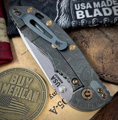 Topo Ammo Can Green Hinderer XM-18 3.5" Recurve Non-flipper OD Green G10 Working Finish Ti Stonewashed Magnacut Blade Bronzed Out HW and Squatched Clip