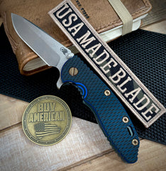 Topo Ammo Can Green Hinderer XM-18 3.25 Spanto Blue/Black G10 Working Finish Topo Ti Magnacut Stonewashed Blade and Sasquatch Clip - USA MB