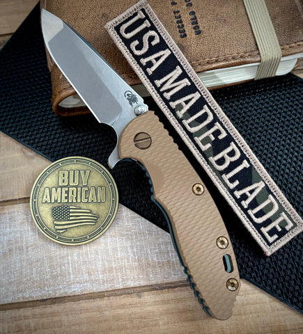 Topo Ammo Can Green Hinderer XM-18 3.25 Spanto Coyote G10 Working Finish Topo Ti Magnacut Stonewashed Blade and Sasquatch Clip - USA MB